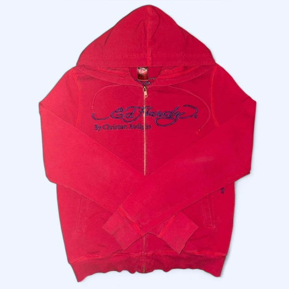 Ed Hardy Vintage Red & Blue Zip-Up